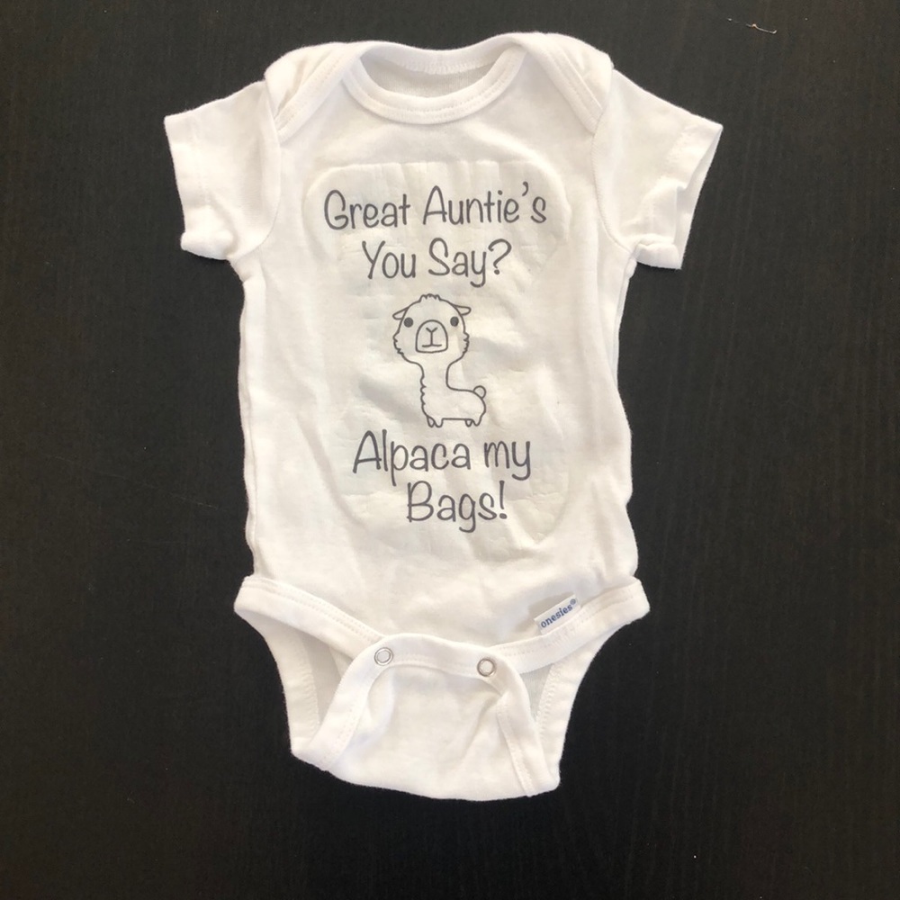 NWOT • custom graphic onesie